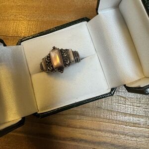 Sterling Silver Pink Moonstone Ring Size 8
